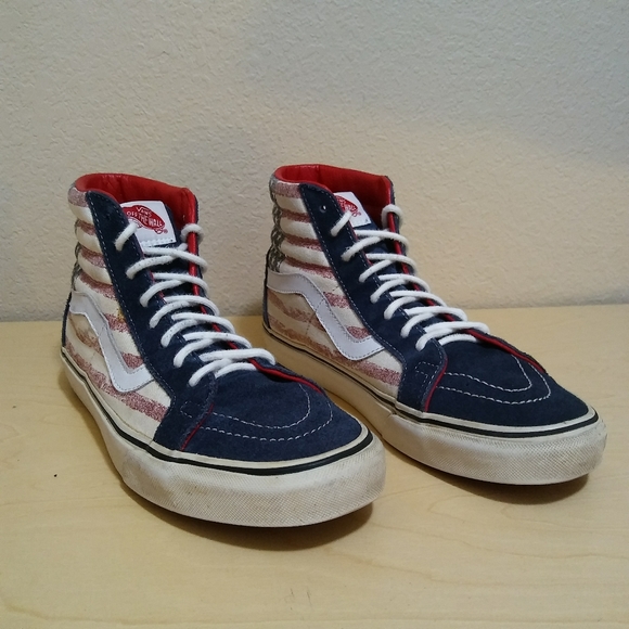 Vans Other - Vans Men's American Flag Hightop Shoes Sz 9.5